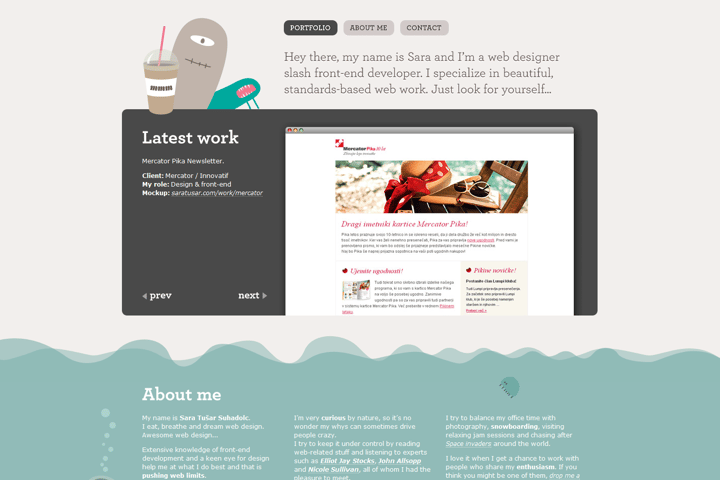 Sara Tu-ar Suhadolc Portfolio website preview